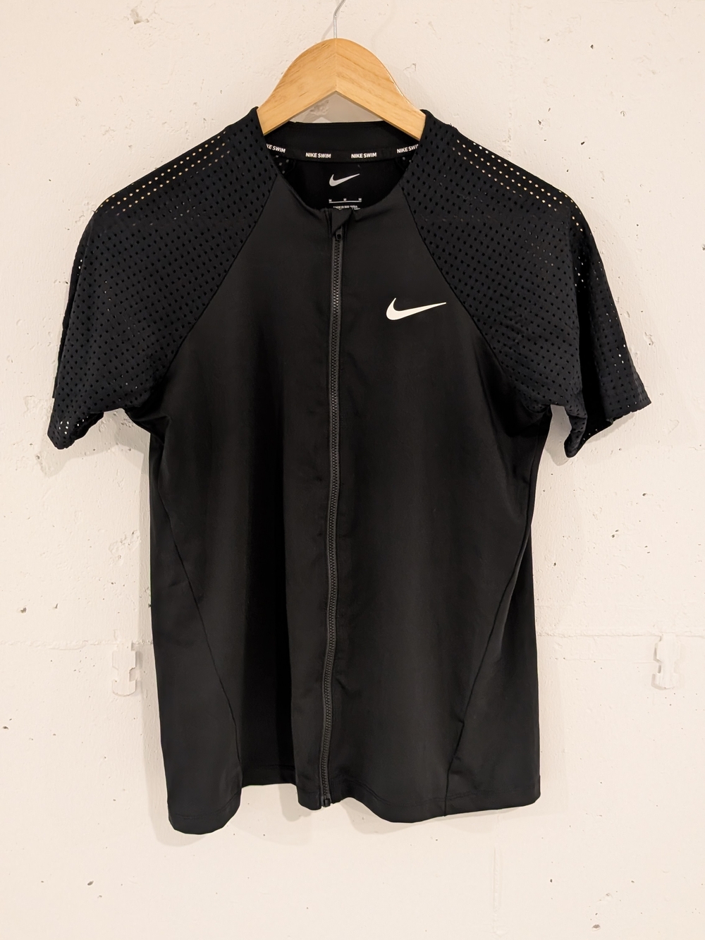 Nike Black Swim Zip-Front Performance Top
